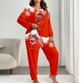 thumbnail image 2 of Snowflake Print Pajama Sets for Women 2 Piece Loungewear Long Sleeve Top and Pants Christmas Sleepwear Soft Pjs Matching Set Cozy Winter Nightwear, 2 of 4
