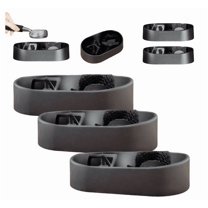 3Pcs Coffee Portafilter Cleaning Kit, Premium Espresso Clean Holder with Precision Deep-Clean Brush & Anti-spill Grounds Tray, Coffee Machine Filter Cleaning Device for 51/53/58mm Barista Systems