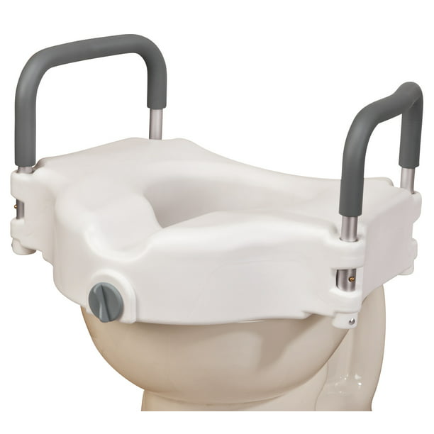 EasyComforts Locking Raised Toilet Seat with Padded Arms ...