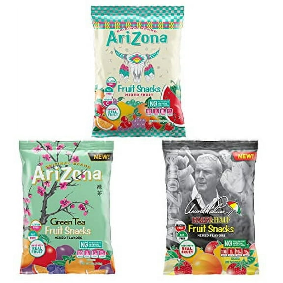 Tea Fruit Snacks, Bulk Variety Pack with Mixed Fruit, Green Tea, Mixed Flavors, Iced Tea & Lemonade Fruit, Gluten-free Snacks, 5oz Healthy Snacks (pack of 3)