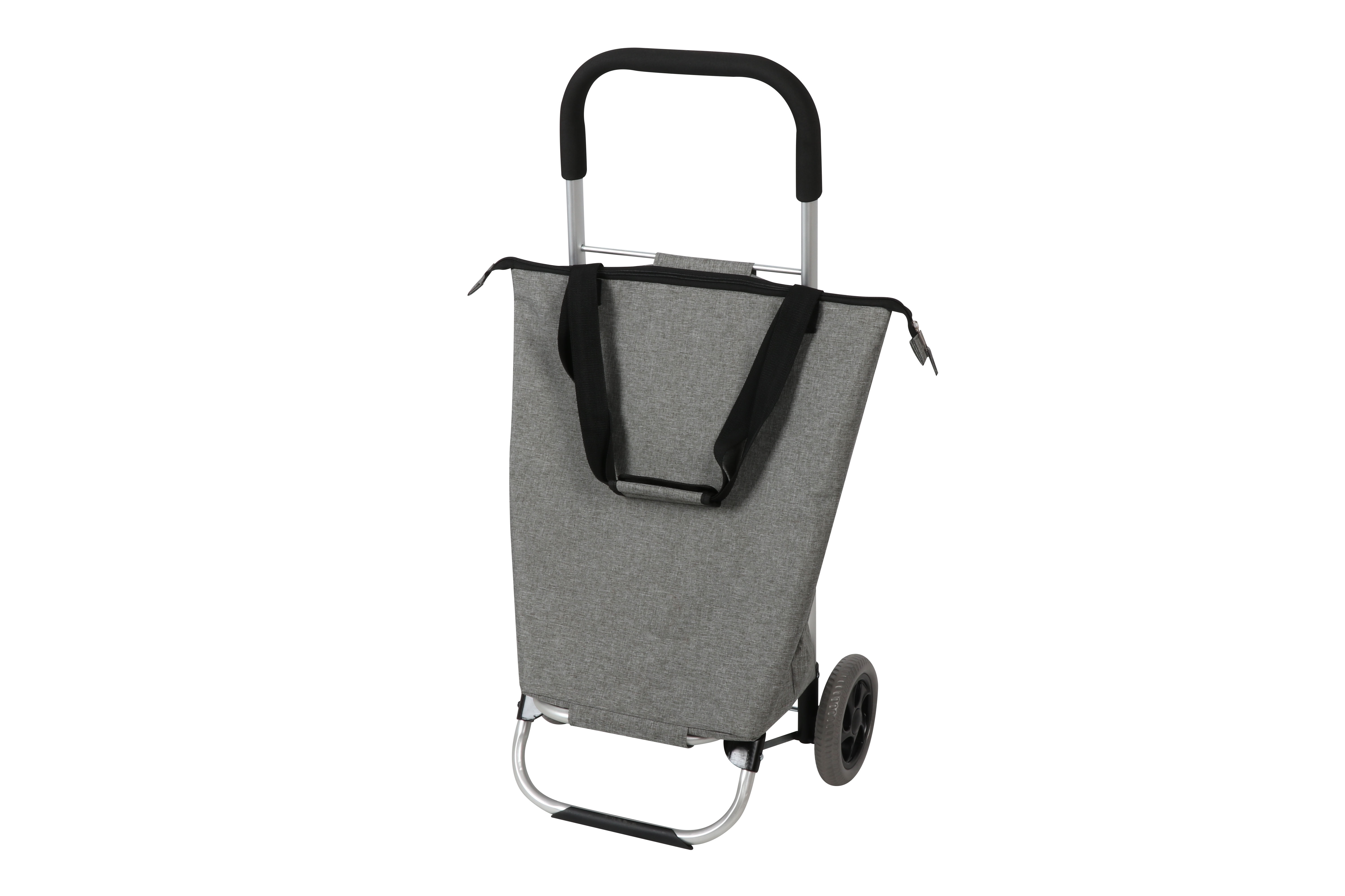 Black Grocery Cart Large Capacity LDAILY Moccha Shopping Bag with 2 Rolling Wheels Heavy-Duty Pull Cart Lightweight Push Cart Durable Wheeled Shopping Bag Shopping Trolley