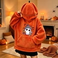 thumbnail image 7 of AHMOMEI Halloween 3D Pumpkin Hoodies Zip Mask Fuzzy Unisex Cute Ghost Sweatshirt with 3D Hood & Kangaroo Pocket Spooky Orange Hoodie for Halloween Party Daily Wear L, 7 of 7