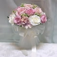 thumbnail image 1 of Xiao Hua Ramos de novia morados, ramos de flores artificiales para boda, ramos de dama de honor con lazo de seda, San Valentín, 1 of 5