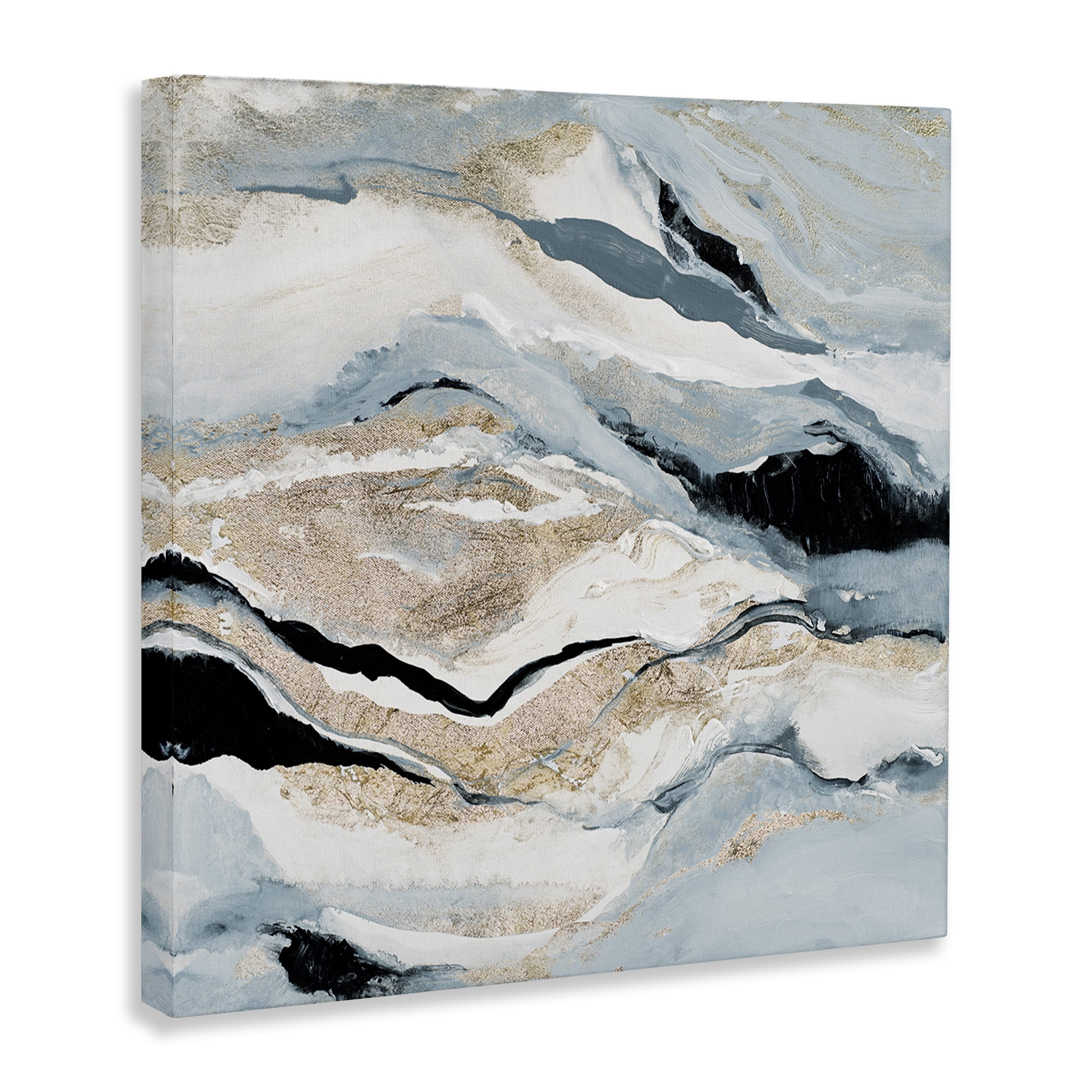 Stupell Industries Blue Natural Geode Pattern Abstract Painting Gallery Wrapped Canvas Art Print Wall Art, 36 x 36
