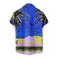 thumbnail image 6 of Aobny Hawaiian Tees Button Up Tropical Mens Clothing Collared Polos Short Sleeve Big & Tall Men Shirt,Blue,L, 6 of 6