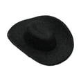thumbnail image 1 of Sombrero de vaquero en miniatura a escala 1/6, sombrero occidental, decoración, accesorios coleccionables, figura de acción, accesorio decorativo para Negro, 1 of 8
