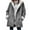 Gray, variant on Otntypg Plus Size Winter Coats for Women Plush Thick Warm Long Sleeve Horn Button Down Sherpa Fleece Lined Hooded Jackets Trendy Faux Suede Pea Coat Outerwear with Pockets Blue XXL