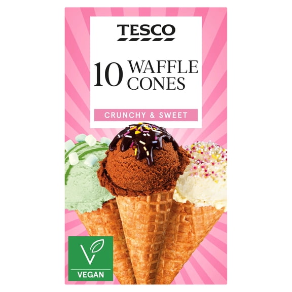 Tesco 10 Waffle Cones, Imported from Britain