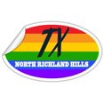 thumbnail image 2 of North Richland Hills TX Texas Tarrant County Rainbow Pride Flag 6 Stripes Pride Flag Euro Decal Bumper Sticker 3M Vinyl 3" x 5", 2 of 3