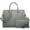 Dark Grey, variant on Women's Vegan Leather Structured Briefcase Handbag with Wristlet, Black, 2-Piece
