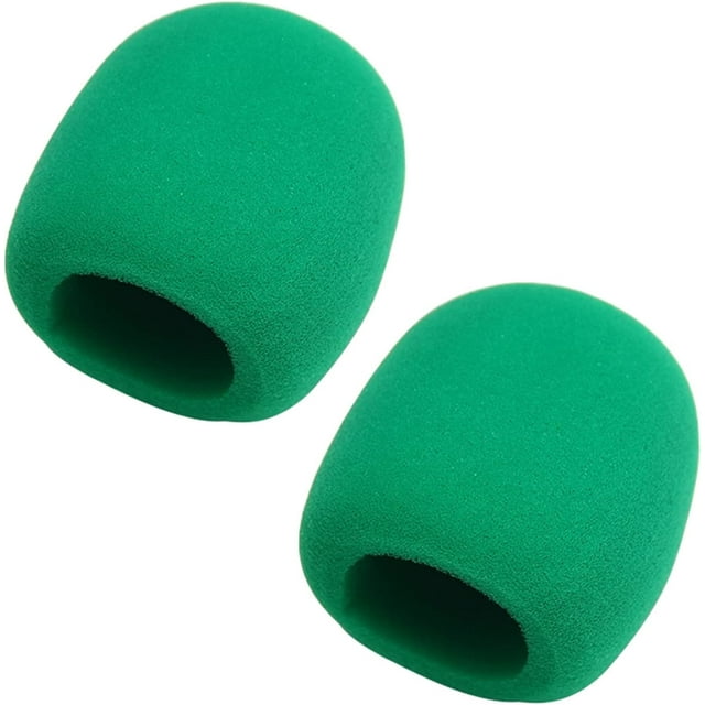 HUGFEGWE 2Pcs Microphone Cover Foam Mic Cover Handheld Microphone Windscreen Shield Micro Foam Filter Green for KTV Broadcasting CJB91-111746
