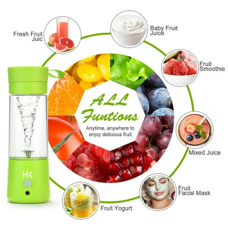 - 380ml Mini USB Juicer Cup Portable Fruit Blender Crusher w USB Power Cable Multifunctional