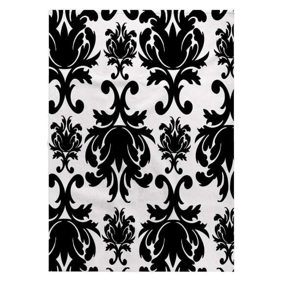 3dRose, Large Black and White Chic Damask, 22x30 Bath Hand Pool Towel