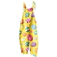 thumbnail image 3 of JURANMO My Orders Placed By Me Womens Loose Fit Wide Leg Overalls with Pockets Cotton Linen Sleeveless Spaghetti Strap Baggy Romper Easter Rabbit Egg Graphic Jumpsuits Multicolor M, 3 of 6