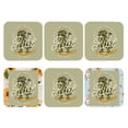 thumbnail image 2 of Pofeuu Ride The Wave Dinosaur Surfer In Sunglasses Vintage Surfing Print Leather Coasters Set of 6, Round Cups Mugs Mat Pad for Home Kitchen Heat Resistant Drink Coasters,Square, 2 of 7