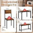 thumbnail image 2 of Conjunto de Comedor para 4-5 Personas, Compuesto por Dos Sillas de Comedor y un Banco. Adecuado para Comedores, Cocinas y Cafeterías, 110 × 70 × 75 cm (Marrón), 2 of 6