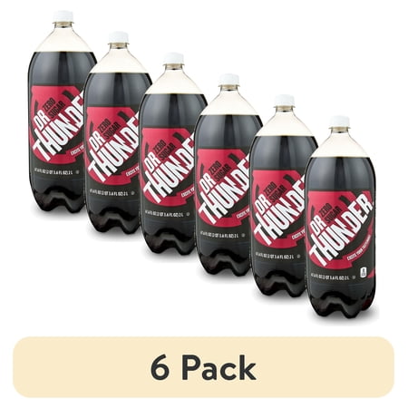 (6 pack) Great Value Dr Thunder Zero Sugar Soda Pop, 2 Liter Bottle