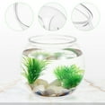 thumbnail image 3 of MasteelfCA Plastic Fish Bowl Small Fish Tank Desktop Fish Tank Clear Round Fish Bowl, 3 of 3