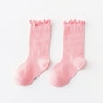 thumbnail image 2 of Coerni Girls Spring and Summer Mid Thigh Socks Solid Color Mesh Breathable Combed Cotton Ruffle Cute Socks Size 6 Socks Girls, 2 of 9