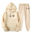thumbnail image 4 of Cute Bow Valentine's Day Sweatsuit Set for Women - Funny Graphic Hoodie & Jogger Tracksuits, 4 of 4