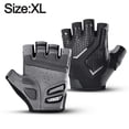 thumbnail image 2 of Guantes negros Guantes de ciclismo de medio dedo para hombres y mujeres Guantes deportivos transpirables que absorben los golpes de silicona MFZFUKR BST3047188-4, 2 of 7