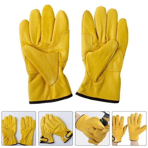 OFFIGAM Yellow Outdoor Work Gloves with Anti- Grip for Safety and