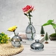 thumbnail image 5 of Uxcell Bud Vases, Set of 3 Small Vintage Glass Flower Bud Vase for Wedding Party, Blue, 5 of 6