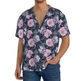 thumbnail image 3 of Wukai Flowers Men's Casual Short-Sleeve Button Down Shirt - Lightweight Summer Dress Shirt for Daily Wear-X-Large, 3 of 7