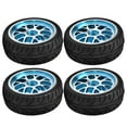 thumbnail image 1 of RC Car Wheels, 4pcs Rubber Wheels Tire with Aluminum Alloy Rim Spare Replacement Parts Accessory for 1/10 RC Car, 1 of 8