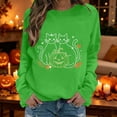 thumbnail image 2 of Gunia Plus Size Pumpkin Halloween Sweatshirts For Women Cat Graphic Sweatshirt Round Neck Long Sleeve Pullover Tops Casual Fall Fashion Trendy Clothes Green S-3Xl, 2 of 6