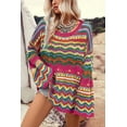 thumbnail image 1 of FOLUNSI Vibrant Rose Red Knit Sweater: Flowy Sleeves, Fashionable Cozy!, 1 of 8