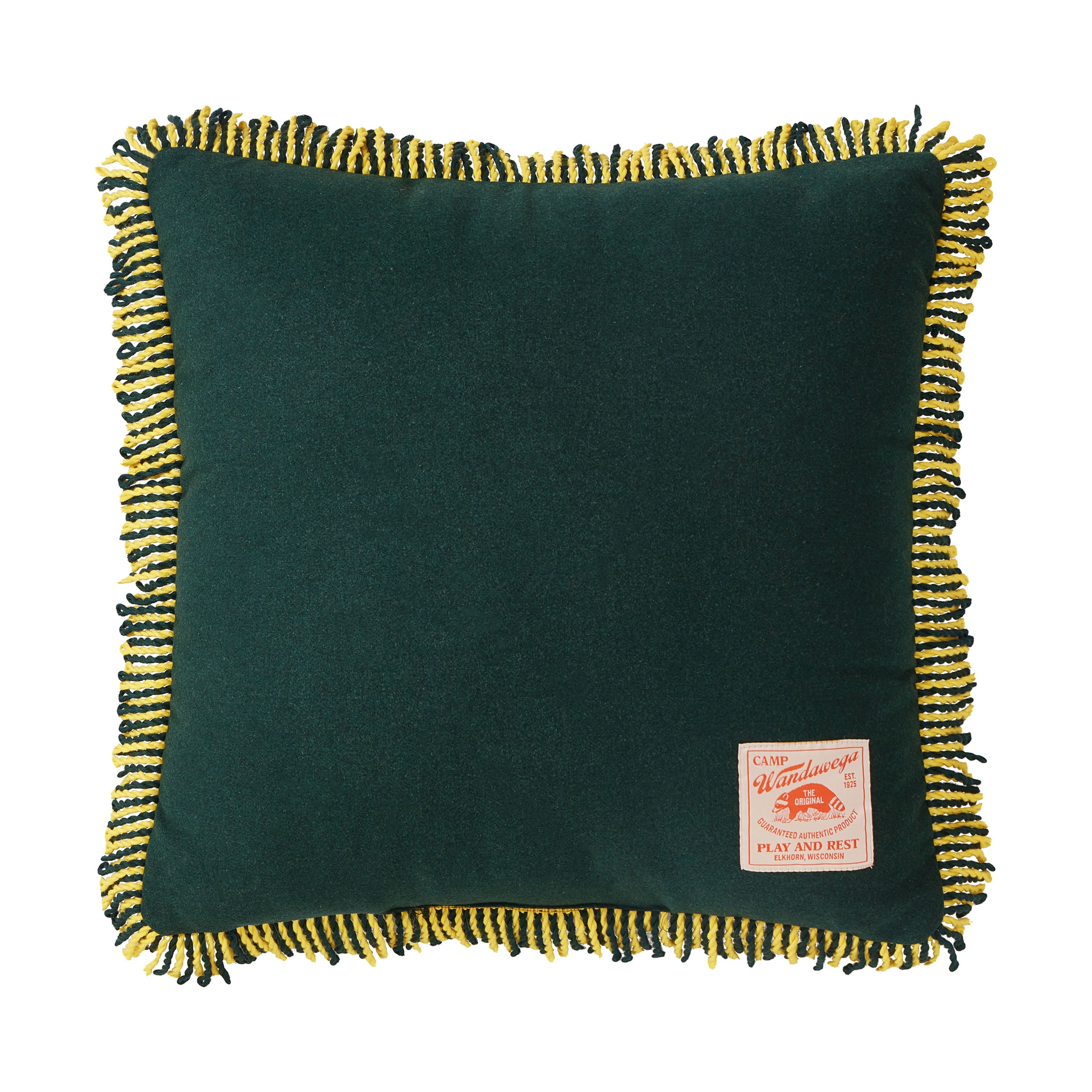 Makers Collective Camp Wandawega Souvenir Green Decorative Pillow, 20"X20"
