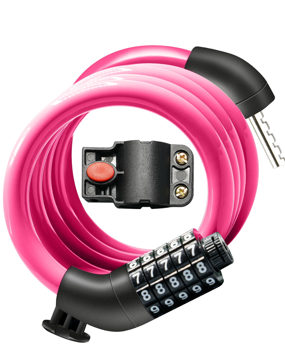 MIHOVER Bike LockCable with Combination,High Security 5-Digit Resettable Combination Bicycle Lock Anti-Theft, Scooter Lock with Mounting Bracket for Bikes and Scooters