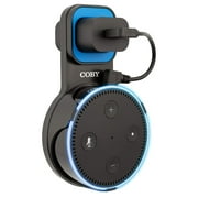 Coby 2nd Generation Echo Dot Holder Speaker Wall Mount for Alexa Echo Dot Smart Speaker, Home Mount Stand for Bedroom, Kitchen, Office, Bathroom | Cable Management Hides Messy Cables (Black)