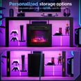 thumbnail image 3 of UBesGoo Fireplace TV Stand for 55/60/65/70 TVs, with LED Lights Media Console Table Black Entertainment Center with Electric 18in Fireplace and Storage Shelves, 60"W * 14"D * 27"H, 3 of 7