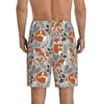 thumbnail image 4 of Lsque Vintage Blue Fox Family A Mens Sleep Pajama Shorts,Short Pajama Pants, Cotton Ultra-Soft Knit-XX-Large, 4 of 9