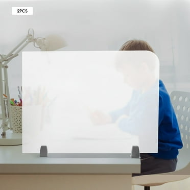 2Pcs 29*22in Desk Divider Translucent Frosted Acrylic Clamp-on Office Desk Panel