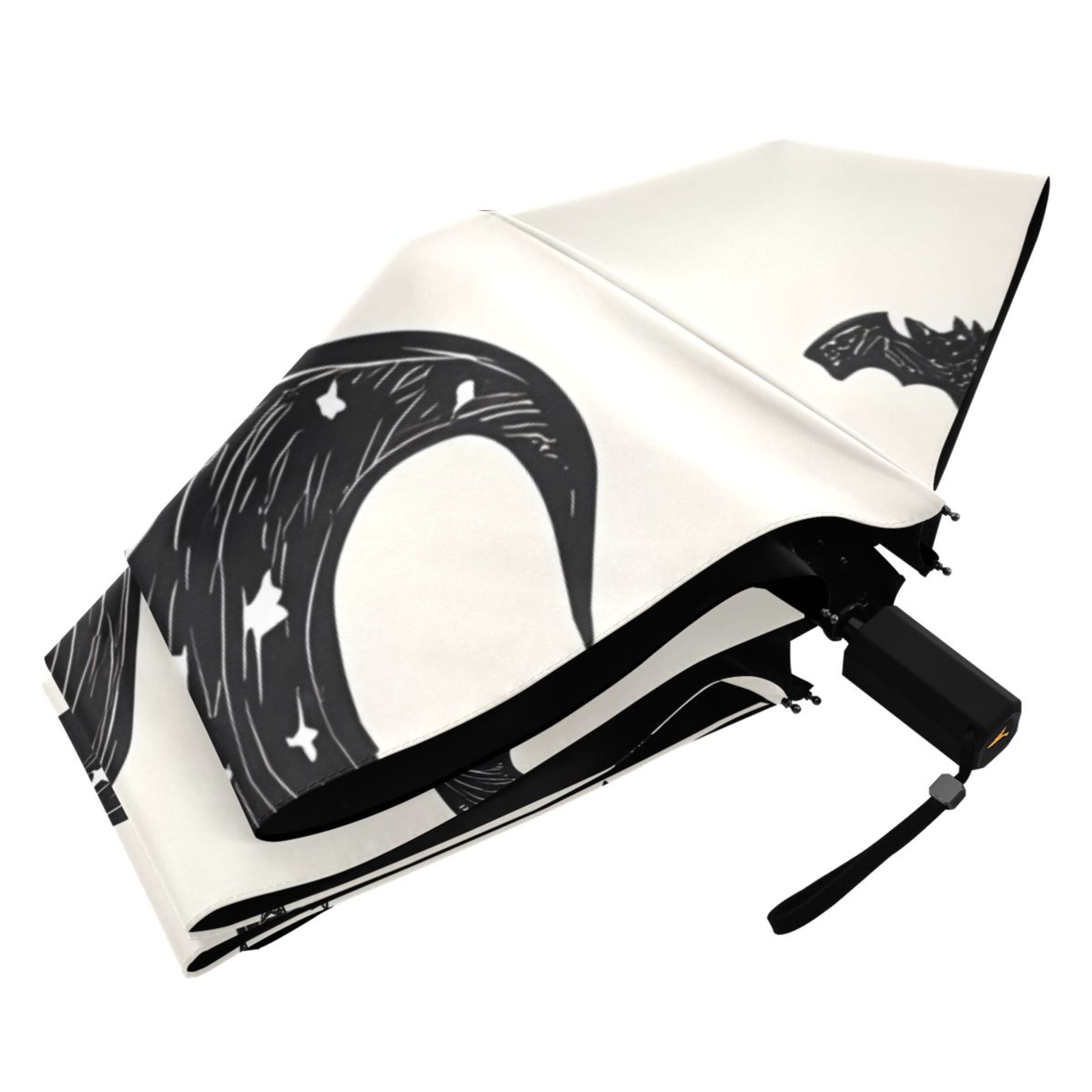 ALAZA Bats and Stars UPF 50+ Compact Folding Umbrella for Rain Travel Umbrella Packable
