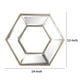 thumbnail image 5 of Espejo de pared Benzara Toby de 30 x 36 cm con marco de madera con doble hexágono, 5 of 6