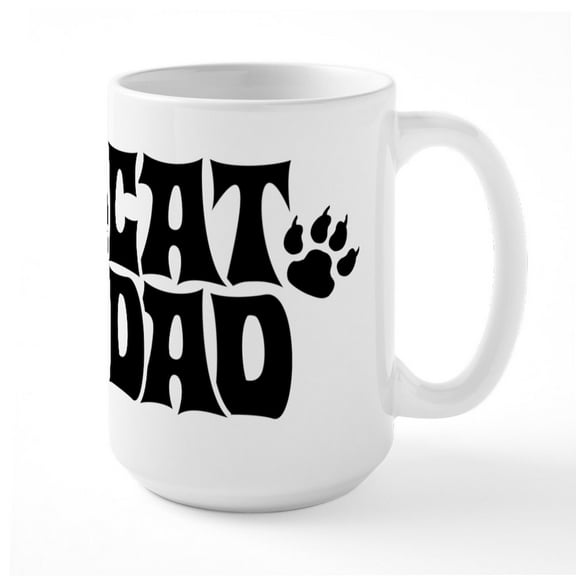 CafePress - Cat Dad - 15 oz Ceramic Large White Novelty Mug