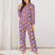 thumbnail image 2 of Balery Yellow Lemon And Orange Conjunto de Pijama con Estampado para Mujer, Conjunto de Dos Piezas con Manga Larga, Ropa de Dormir Suave con Bolsillos, Pijamas Cómodos-Medium, 2 of 7