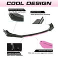 thumbnail image 4 of Xotic Tech Front Bumper Lip Chin Spoiler Splitter Diffuser Protector Body Kit Compatible with Honda Accord Civic or Volkswagen MK5 MK6 MK7 or Kia Optima or Mitsubishi Lancer Carbon Black w/Pink 4pcs, 4 of 9