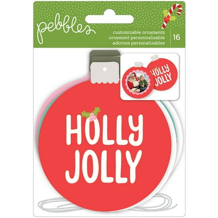 Holly Jolly Cardstock Ornaments 16/Pkg-