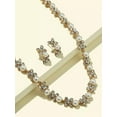 thumbnail image 3 of EOEMY Faux Pearl & Rhinestone Decor Necklace & Earrings Jewelry Set Jewelry Gift For-Default, 3 of 3