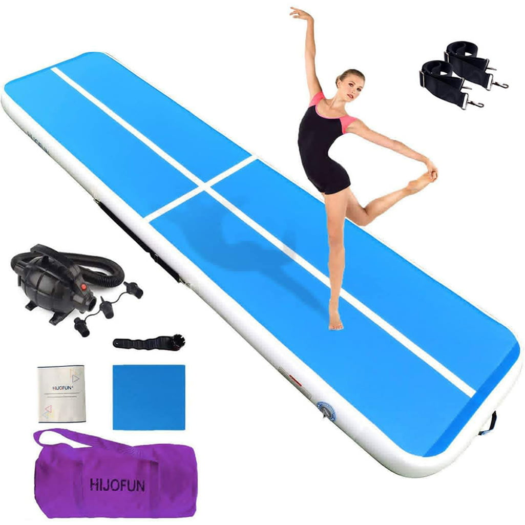 HIJOFUN Premium Air Track 10ft 13ft 16ft 20ft Airtrack Gymnastics Tumbling Mat Inflatable Tumble Track with Electric Air Pump for Home Use/Gym/Yoga/Training/Cheerleading/Outdoor/Beach/Park 