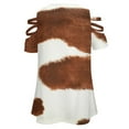 thumbnail image 5 of Cow Print Texture Womens Summer V Neck Zipper Top Short Sleeve T Shirt Off Shoulder Top Casual Classy Loose Shirts, 5 of 7