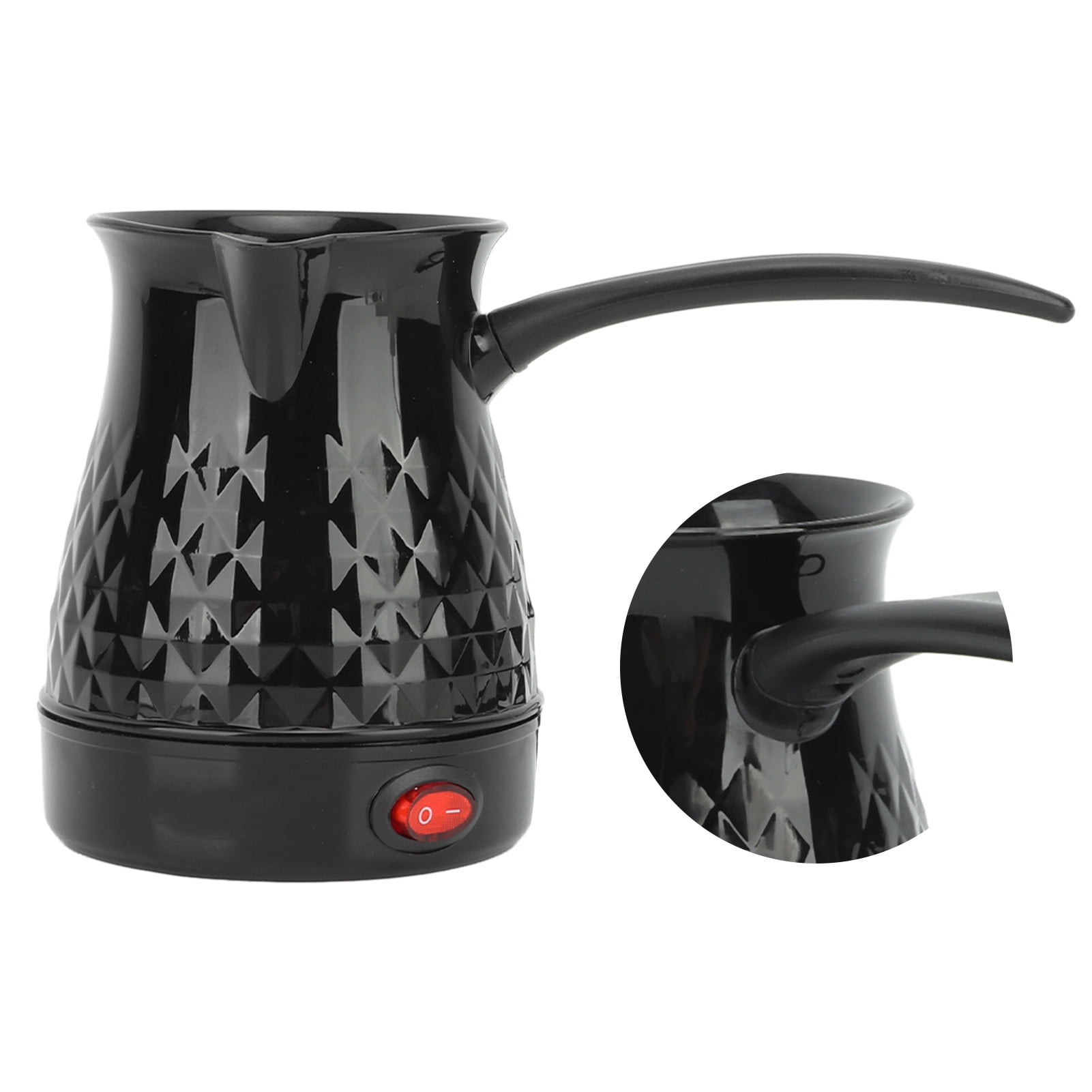 Fyydes Stainless Steel 10 Cup Electric Coffee Maker Brew Pot 600ml for Kitchen Appliance Home Black