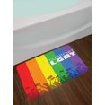 thumbnail image 2 of Pride Bath Mat, Support LGBT Calligraphy with Celebration Theme Crowd People Silhouette with Flags, Plush Bathroom Decor Mat with Non Slip Backing, 29.5" X 17.5", Multicolor, by Ambesonne, 2 of 2