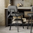 thumbnail image 3 of Home Square 2-Piece 26.75" Faux Leather Swivel Counter Stool Set in Medium Gray, 3 of 4