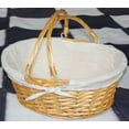 thumbnail image 2 of Wicker Willow Picnic Basket with Double Drop - Down Handles - Perfect as Gift basket for all Occasions like Halloween, Thanksgiving and  Easter with White Liner, 2 of 3